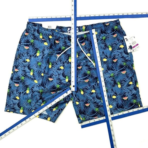 Trunks Sano Short Swim Trunks 2XL XXL Blue Pineapple Swingers Beach Swimsuit - Picture 5 of 12
